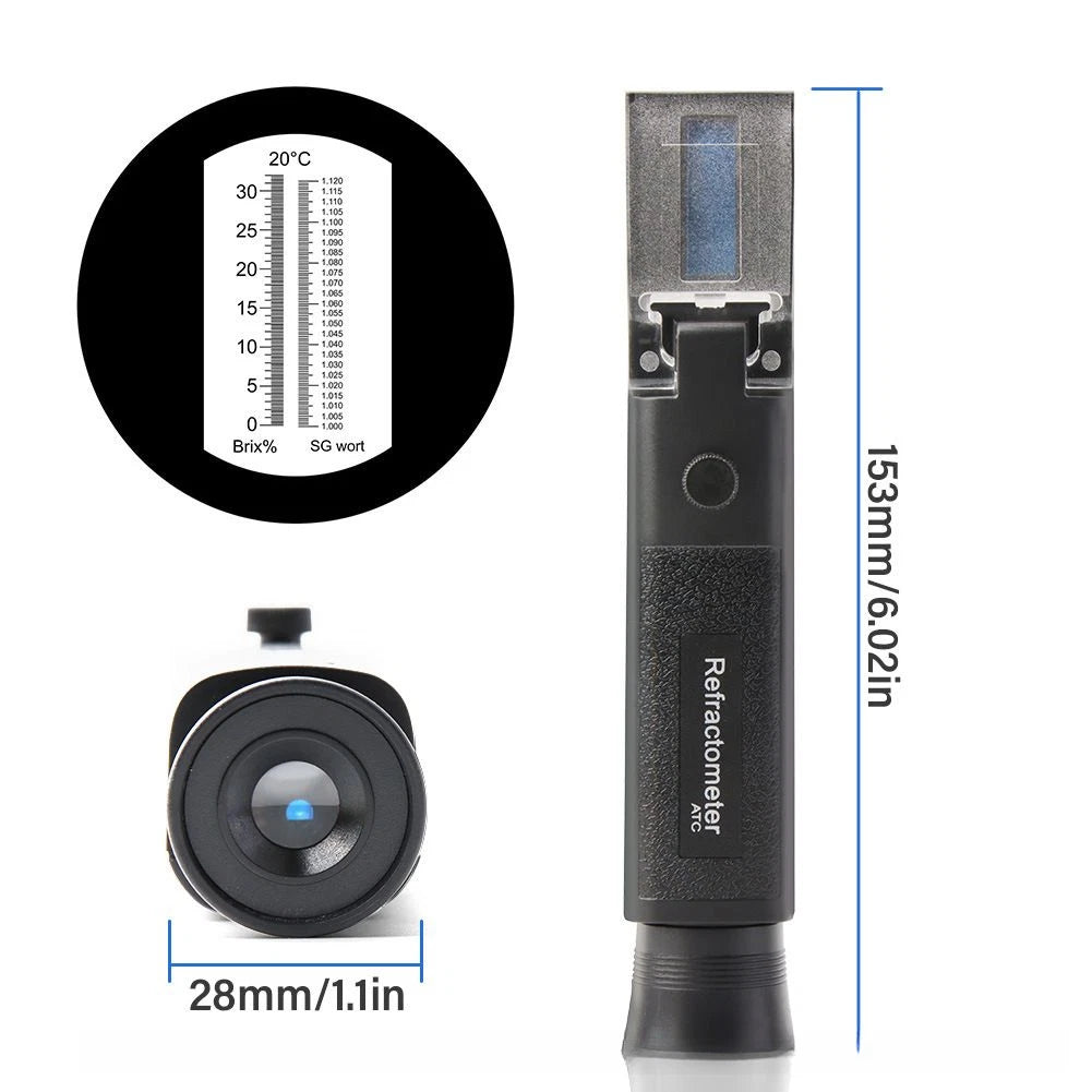 Refractometer THE01671 for Homebrewers and Winemakers (0-32, 1.000-1.120)
