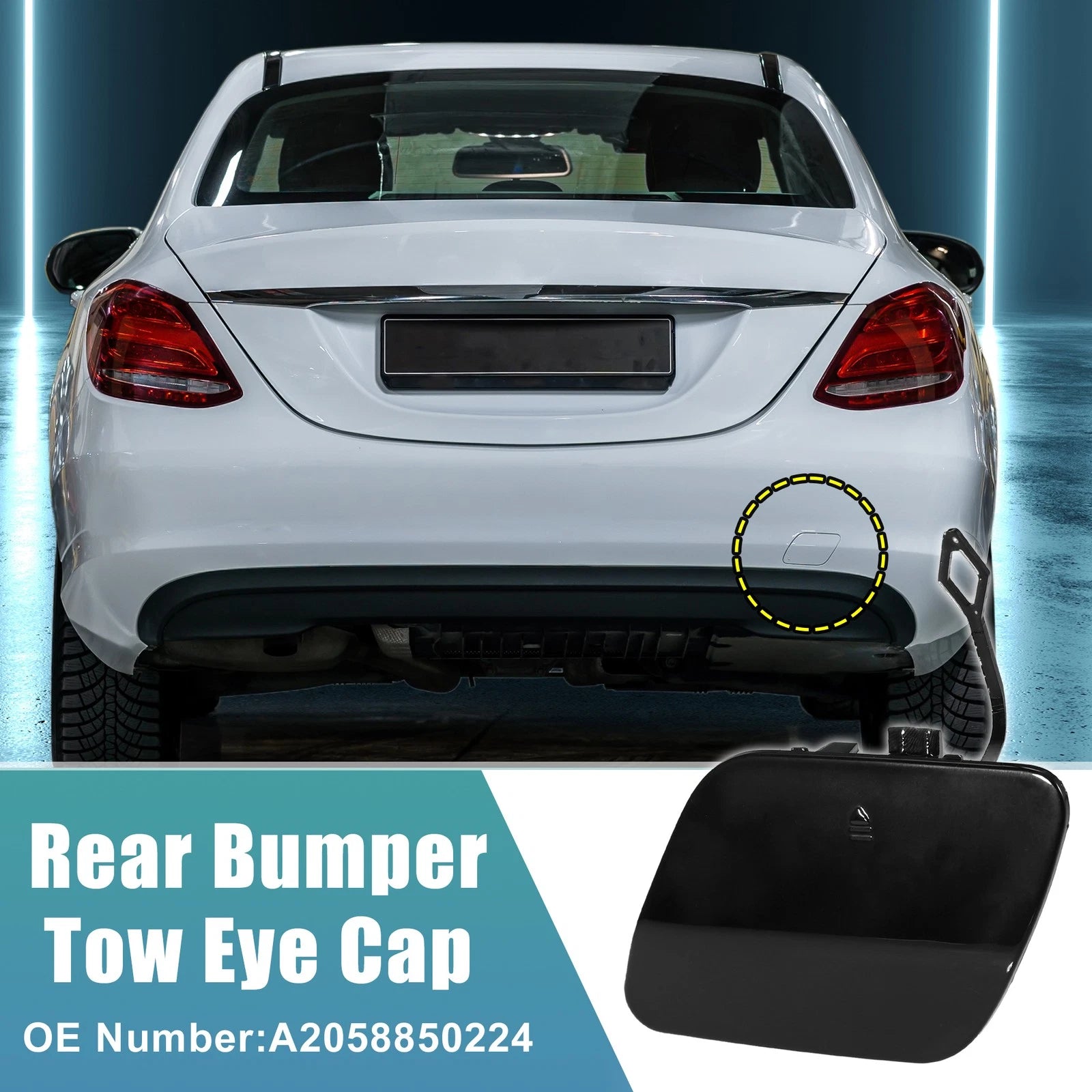 Rear Bumper Tow Hook Cap Replacement for Mercedes Benz C-Class W205 (2015–2021)