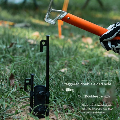 Tarp Pole Holder for Outdoor Use with Height Adjustment