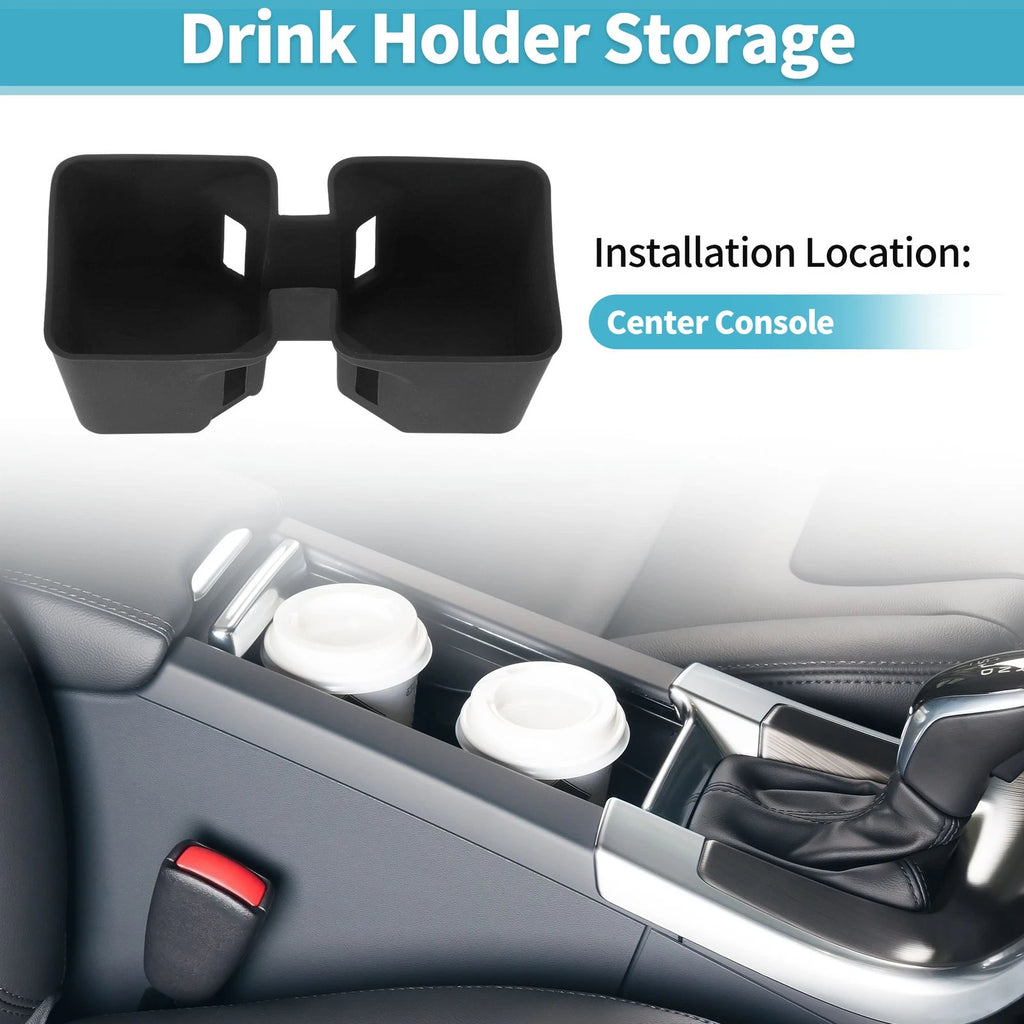 Center Console Cup Holder Organizer for Lexus GX550 (2024–2026) ABS Black
