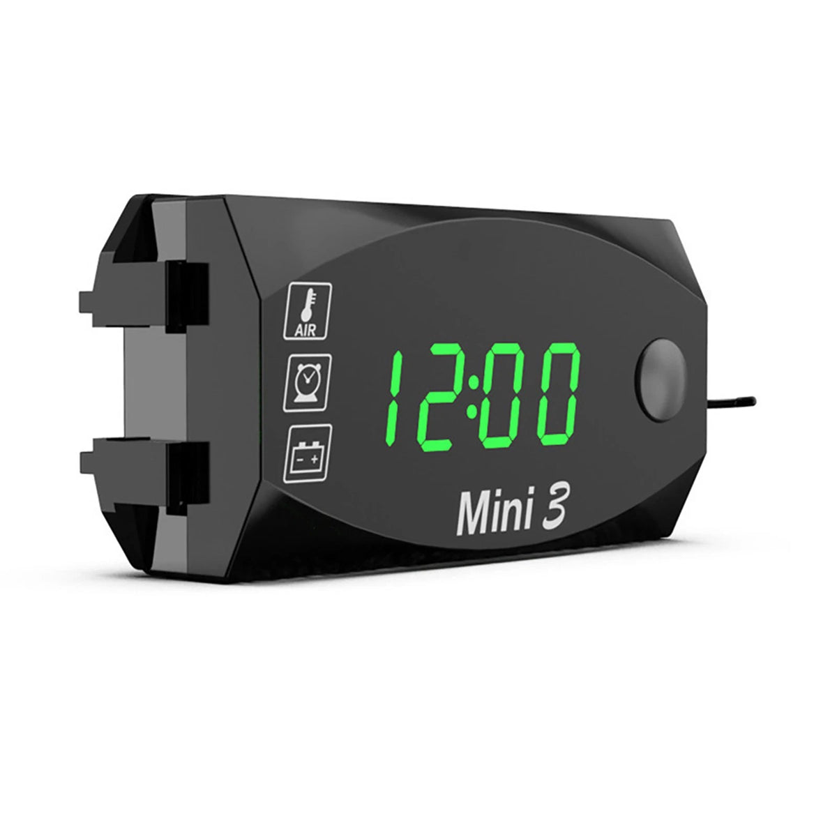3-in-1 Digital LED Clock Voltage Voltmeter for Universal Motorcycle