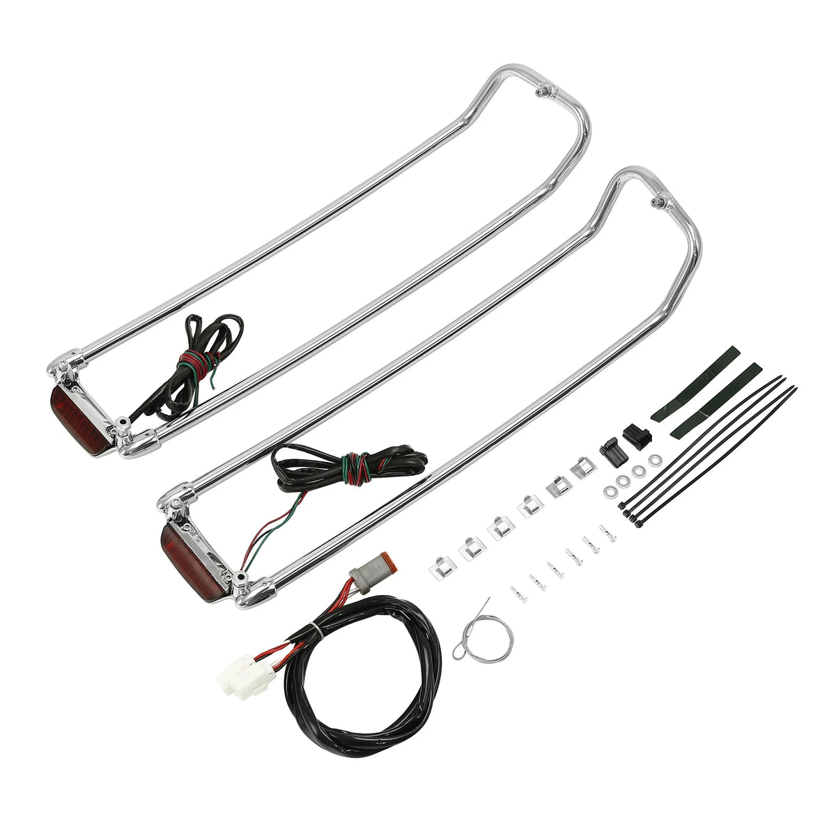 Saddlebag Lid Top Rail & LED Light for Harley Touring Road King Glide (1994–2013)
