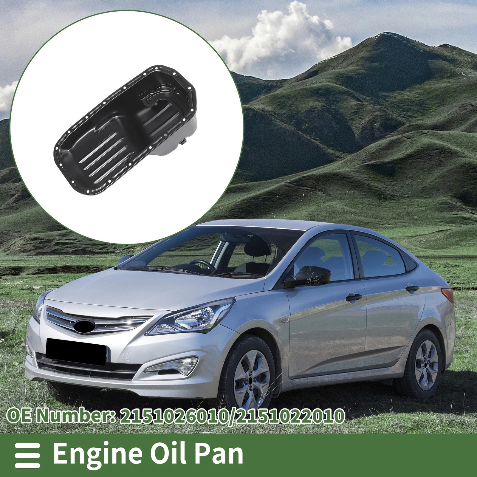 Engine Oil Pan Replacement for Hyundai Accent (1994–2000) Iron Black