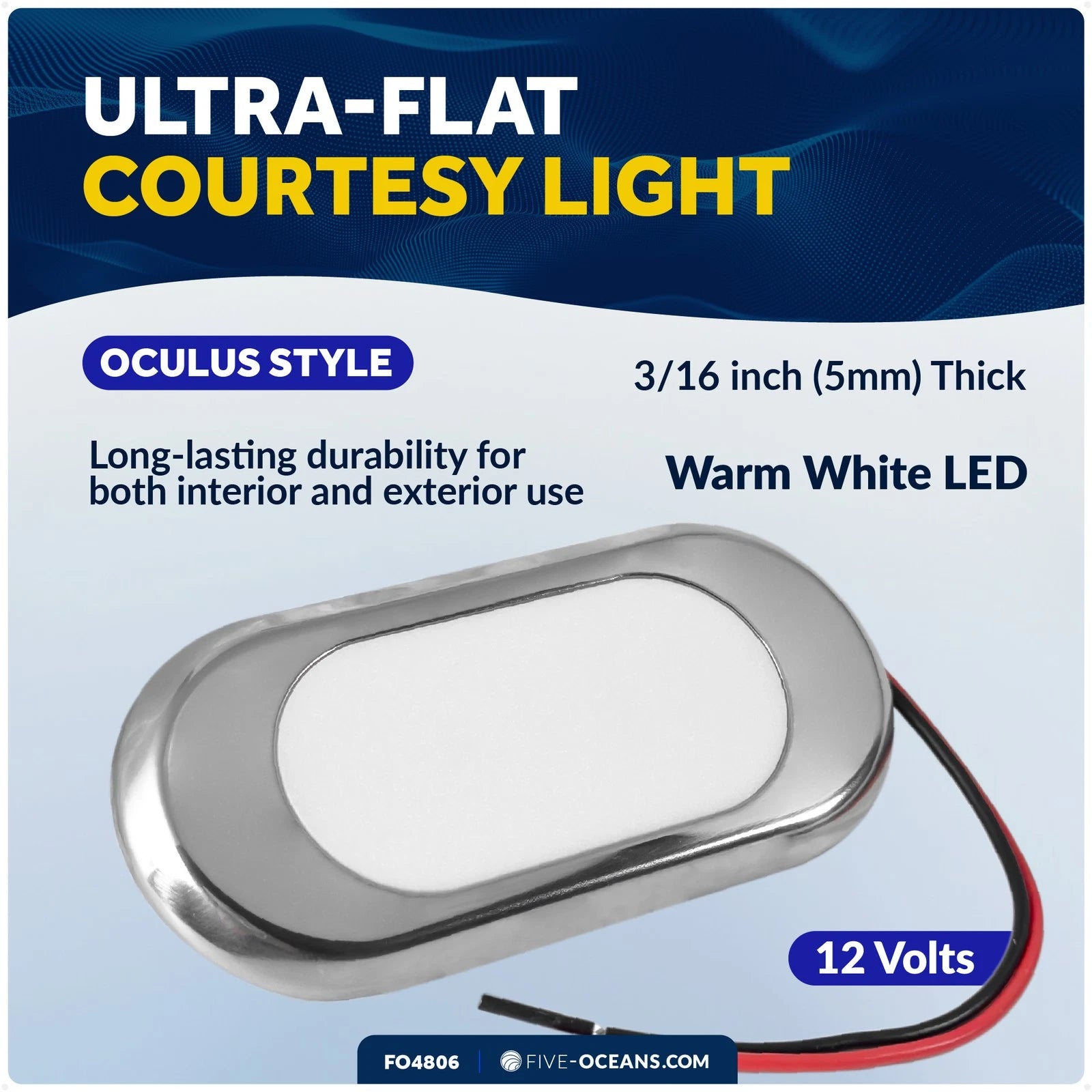 Ultra-Flat LED Courtesy Light for Universal Vehicles (12V)