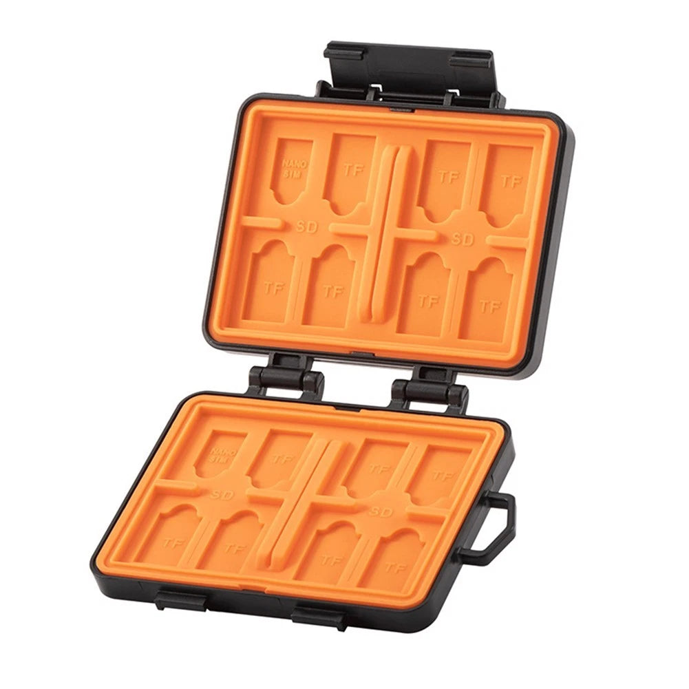 Compact Memory Card Box for 24 Cards Water Resistant with Hook Handle