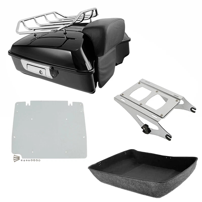 Chopped Trunk Backrest Pad Mount Rack Plate for Harley Electra Glide (2014–2026)