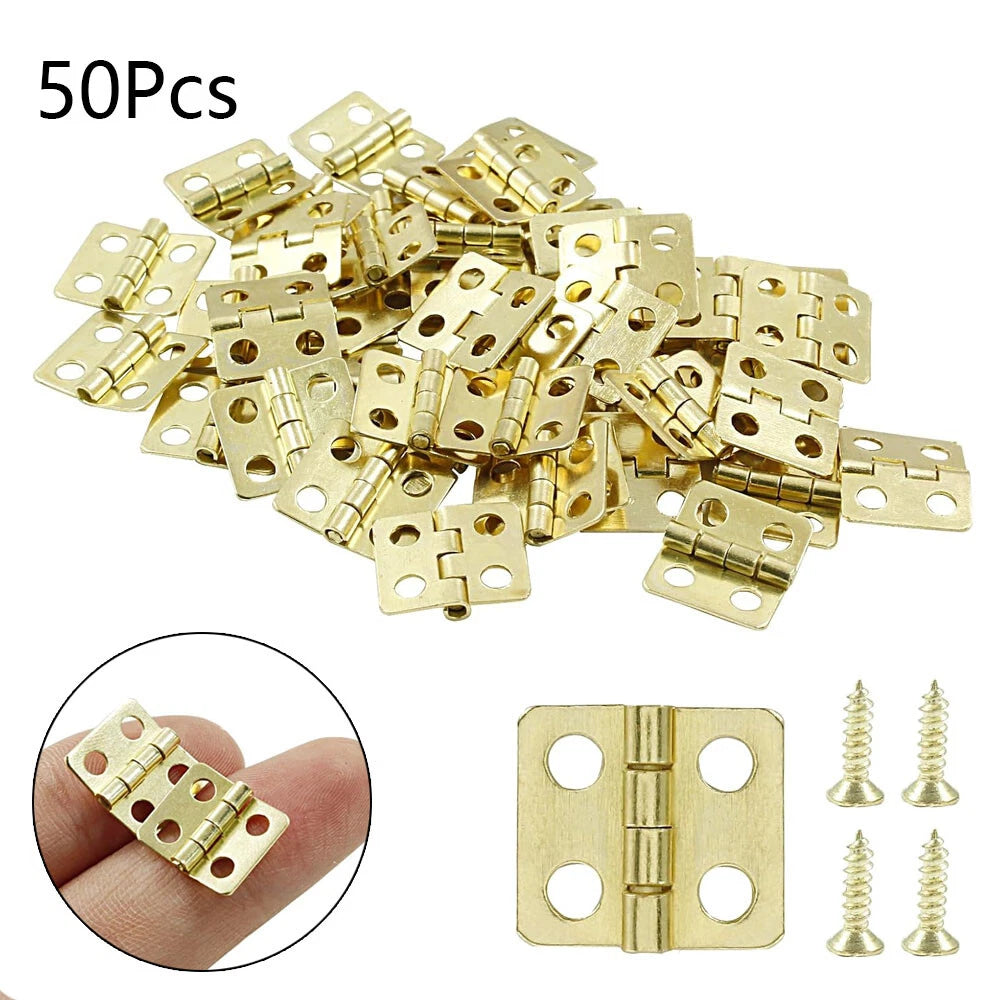 50pcs Tiny Hinge 12x13mm for Jewelry Box, Dollhouse, Wooden Box