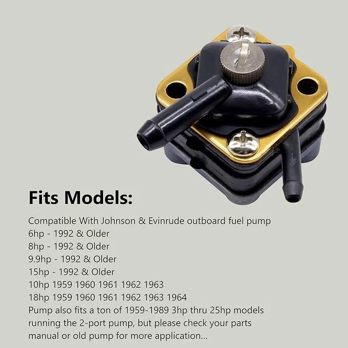 Fuel Pump for Johnson Evinrude 6-18HP Outboard (Replace 397839, 18-7350)