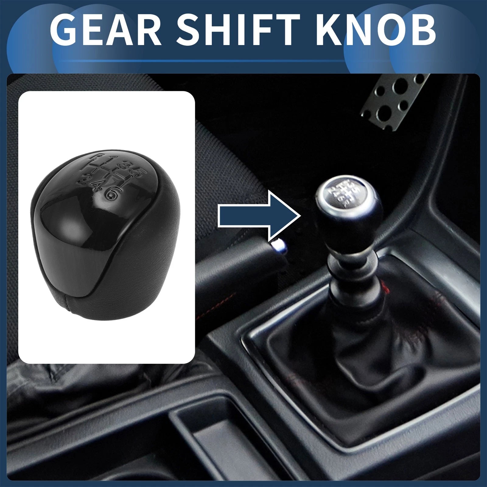 6 Speed Gear Shift Knob Replacement for Hyundai Elantra (2008–2009)