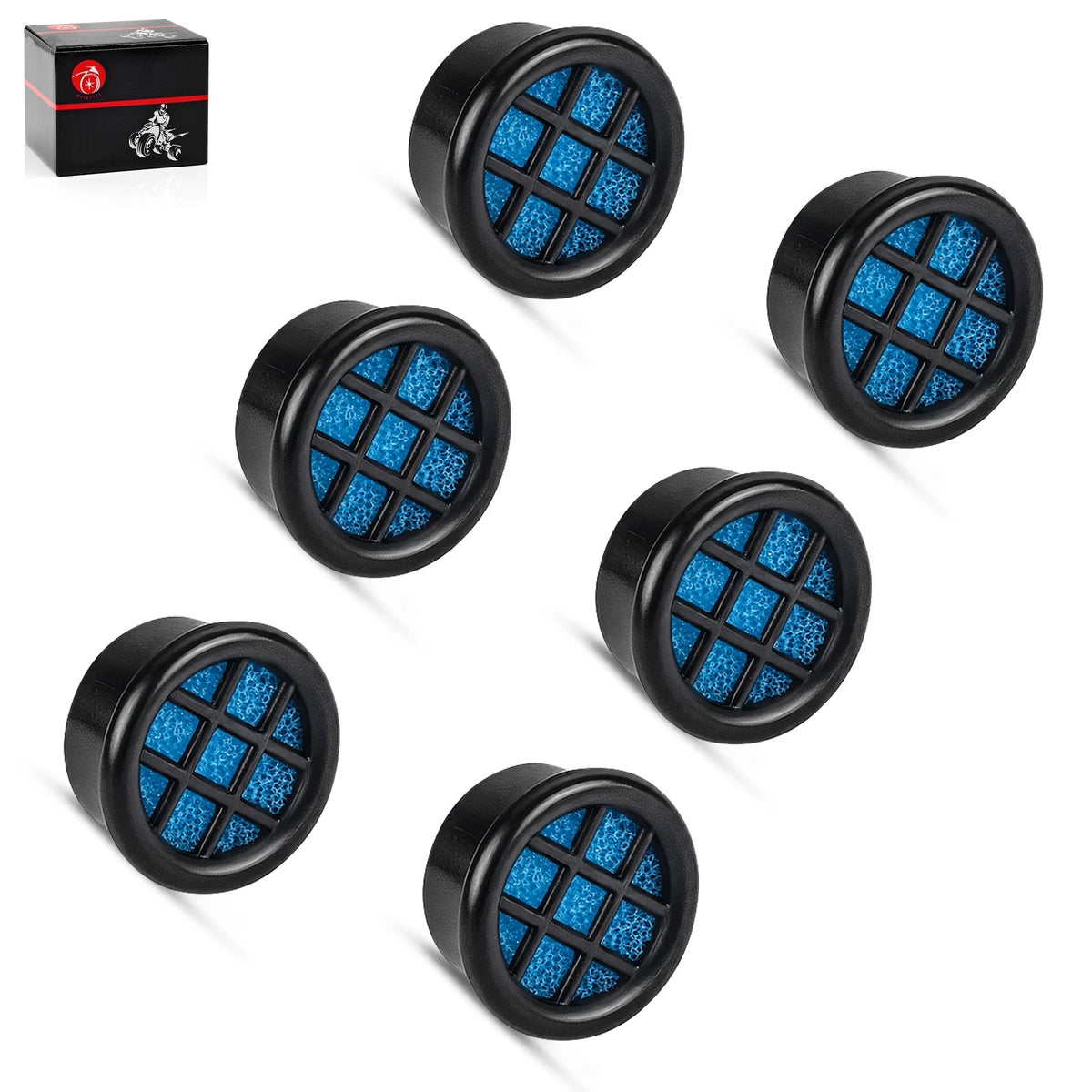 Set of 6 Air Box Filter Vents for ATV UTV Motorcycle (1")