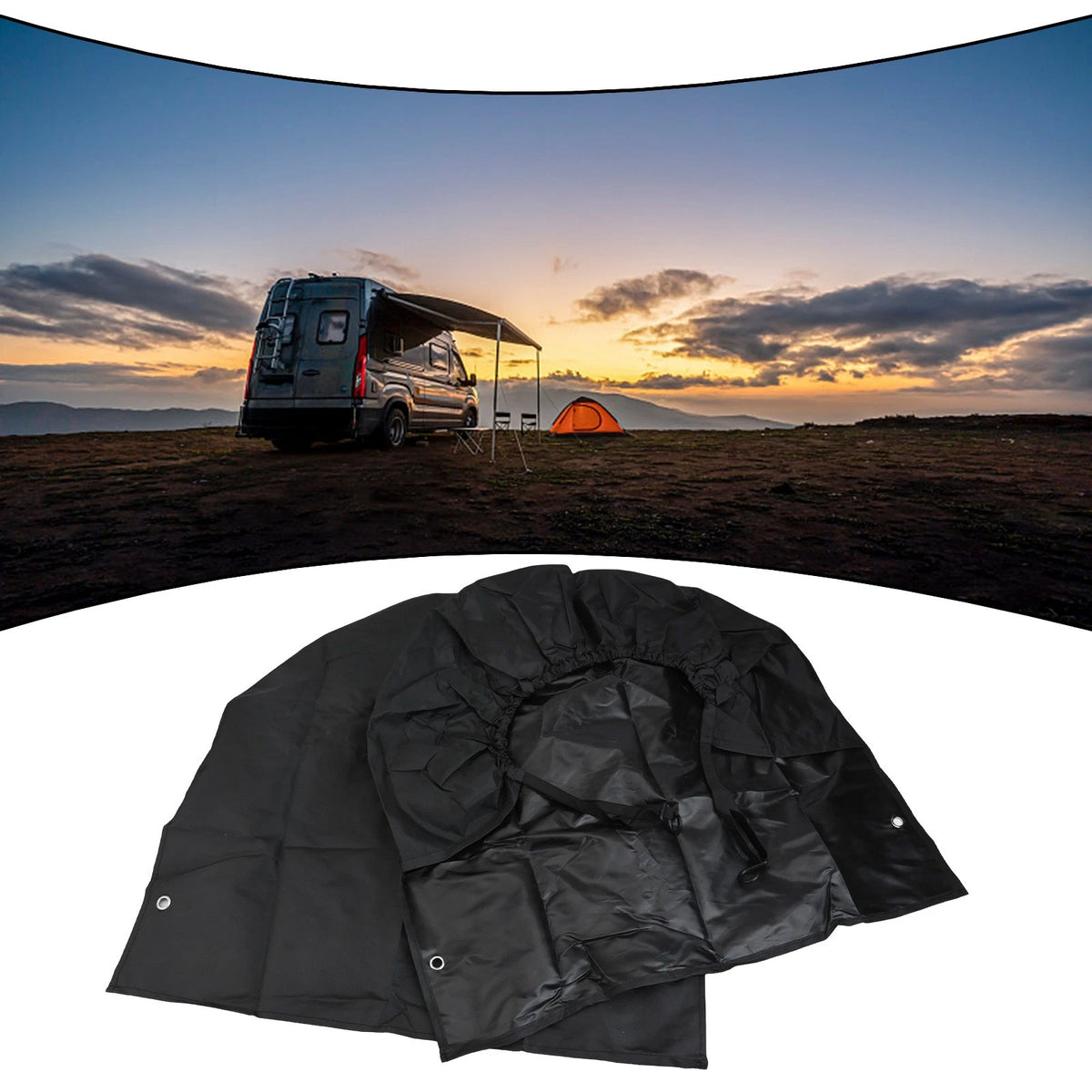 Tyre Covers Set of 2 for Caravan - Waterproof Dustproof Wheel Protectors