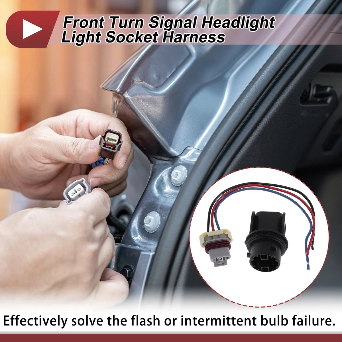 Front Turn Signal Lamp Socket Wiring for Freightliner Cascadia (2008–2023)