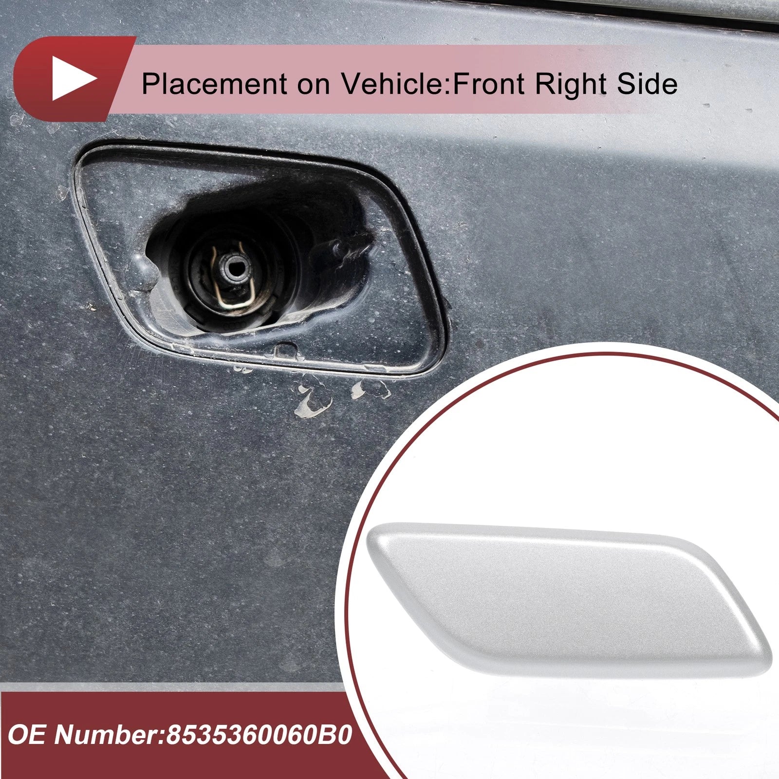 Front Right Washer Nozzle Cover Cap for Lexus LX570 (2013–2015) Silver