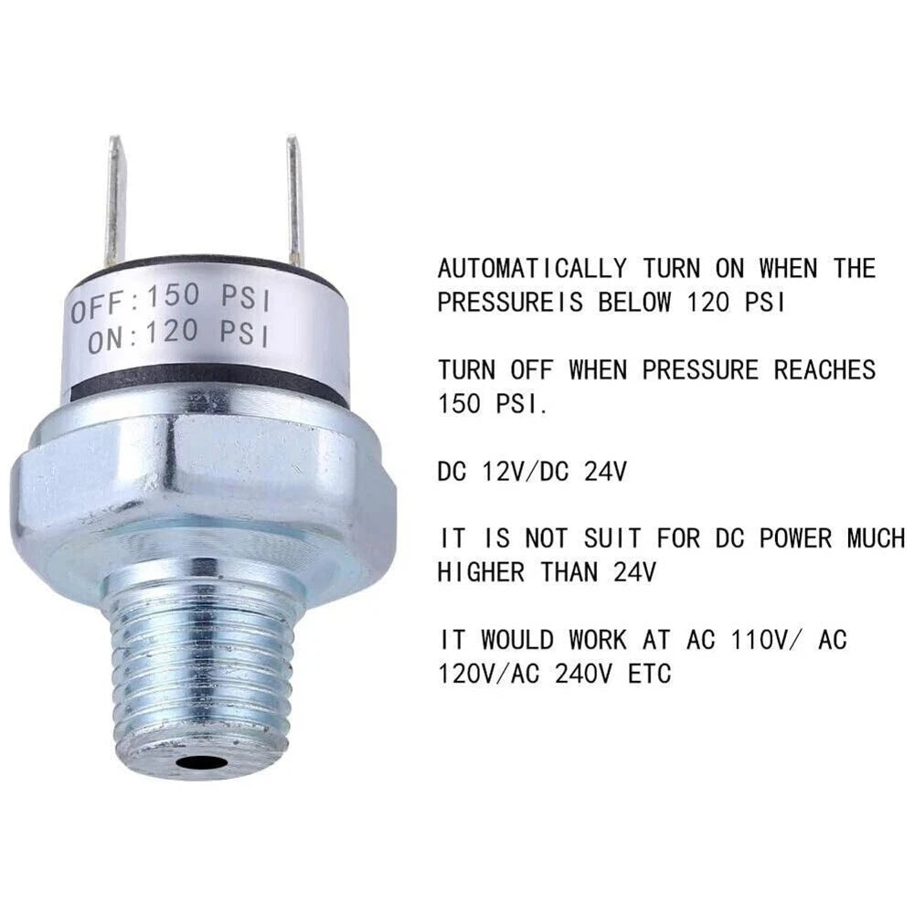 2X Air Compressor Pressure Control Switch 120 On 150 Off PSI 1/4 NPT