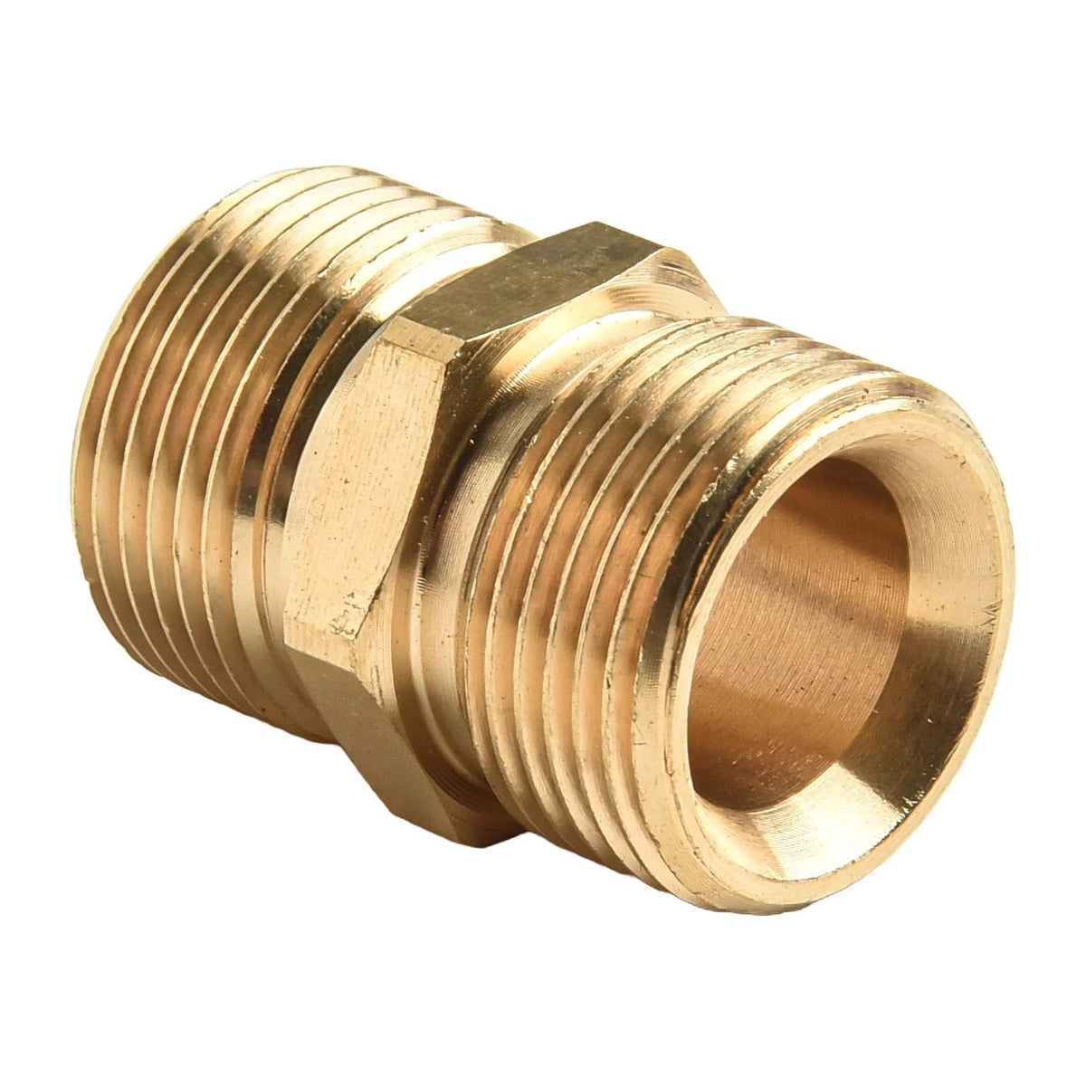 2X Solid Brass M22 Male to Male Pressure Washer Hose Extension Adapter