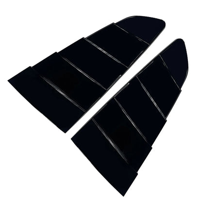 Glossy Black Rear Side Quarter Window Louvers for Ford Mustang (2015–2023)
