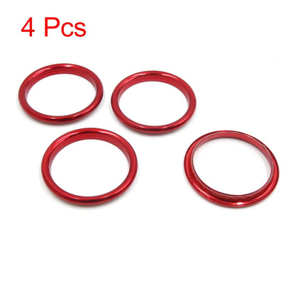 4Pcs Air Vent Outlet Rings Cover Red Aluminum Alloy for Audi A3 (2014–2020)
