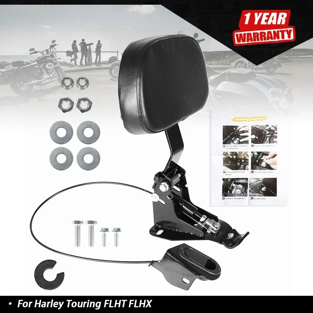 Driver Backrest + Adjustable Mounting Kit for Harley Touring Electra Glide (2009–2019)