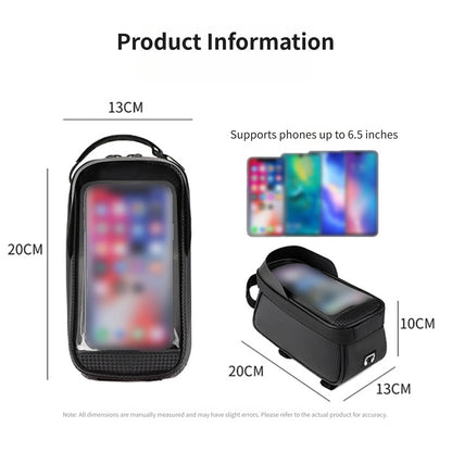 Top Tube Bag for Road MTB Bikes with Touchscreen and Earphone Port