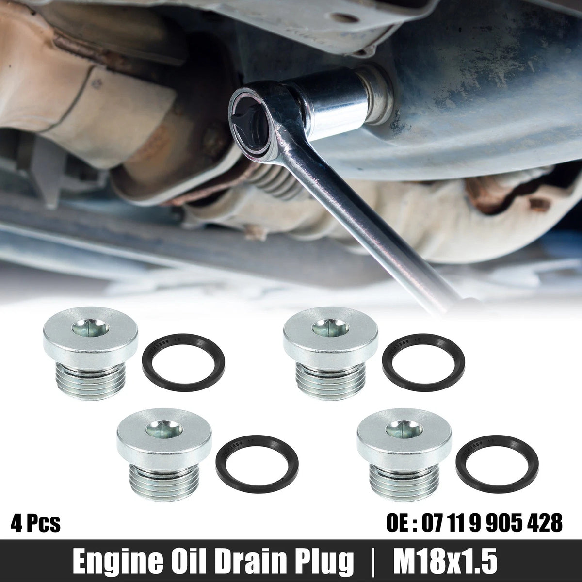 Engine Oil Drain Plug Screw Steel Replacement for BMW 545i 550i (M18x1.5)