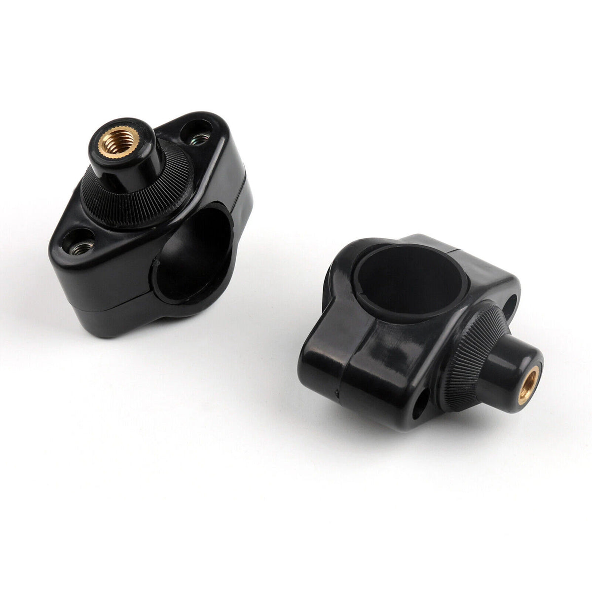 Set of 2 Windshield Mounting Hardware Handlebar Clamps for Motorcycle (1" 25mm & 1 1/8" 28mm)