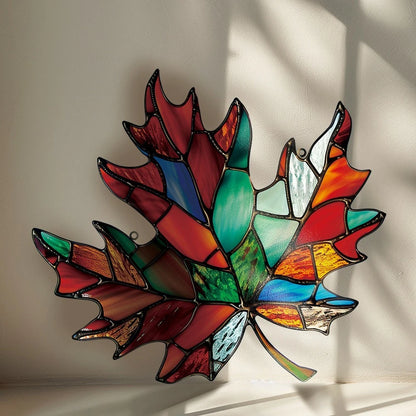 20cm Acrylic Maple Leaf Sun Catcher for Window Wall Garden Decoration