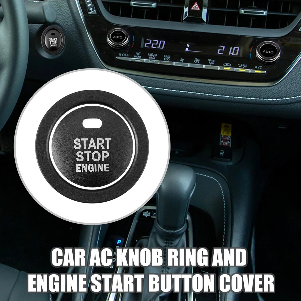 Engine Start Button and AC Knob Ring Cover Set for Toyota Corolla (2014–2018)