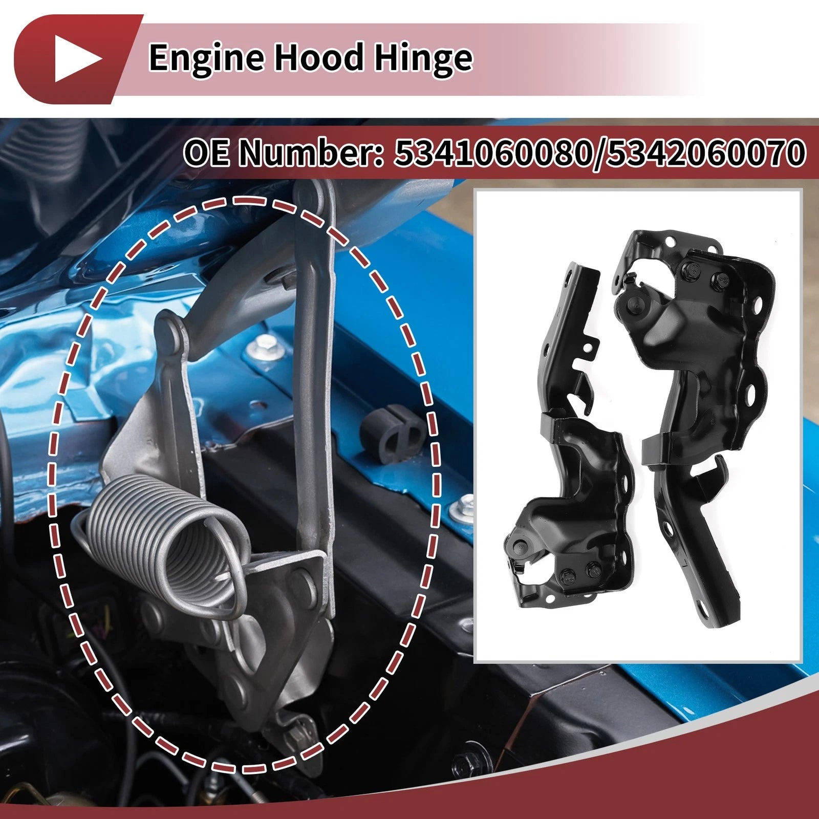 Hood Hinge Set for Lexus GX460 (2010–2021) Front Bonnet Brackets Pair