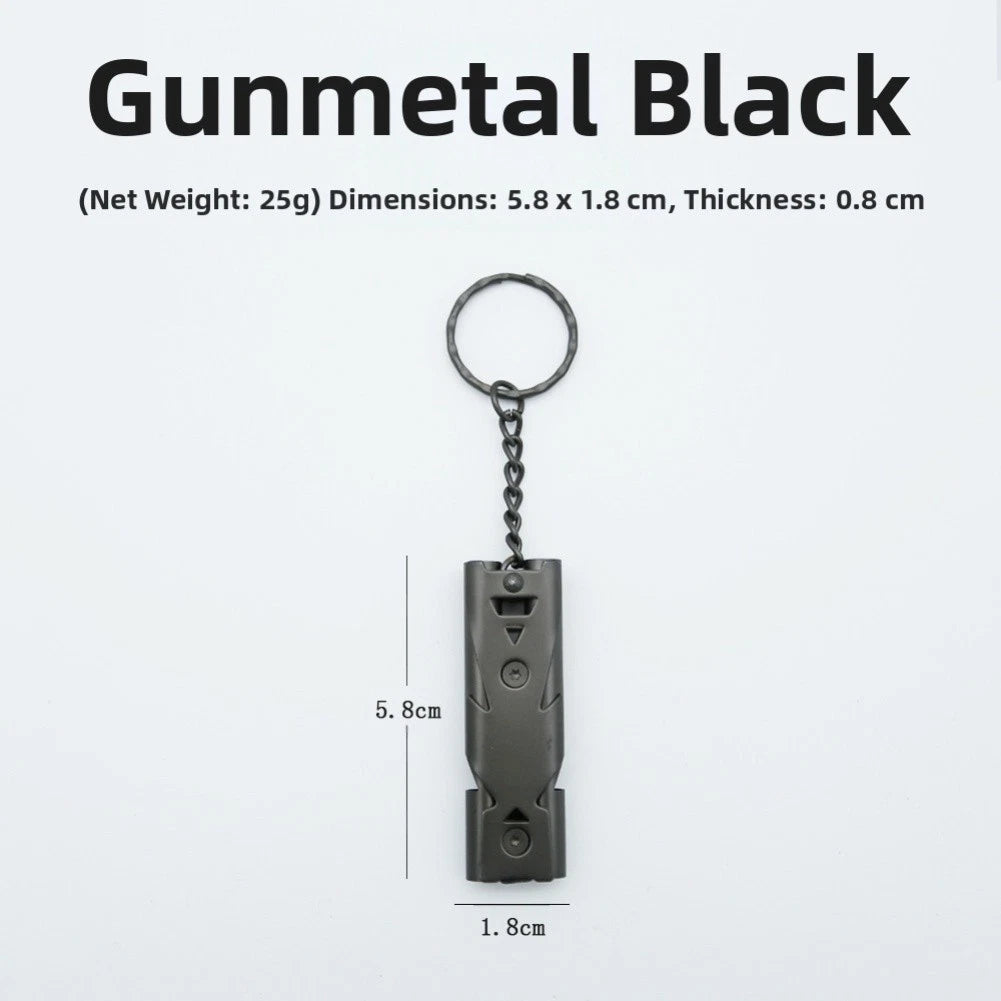 Double Tube Survival Whistle 150DB with Keychain for Outdoors