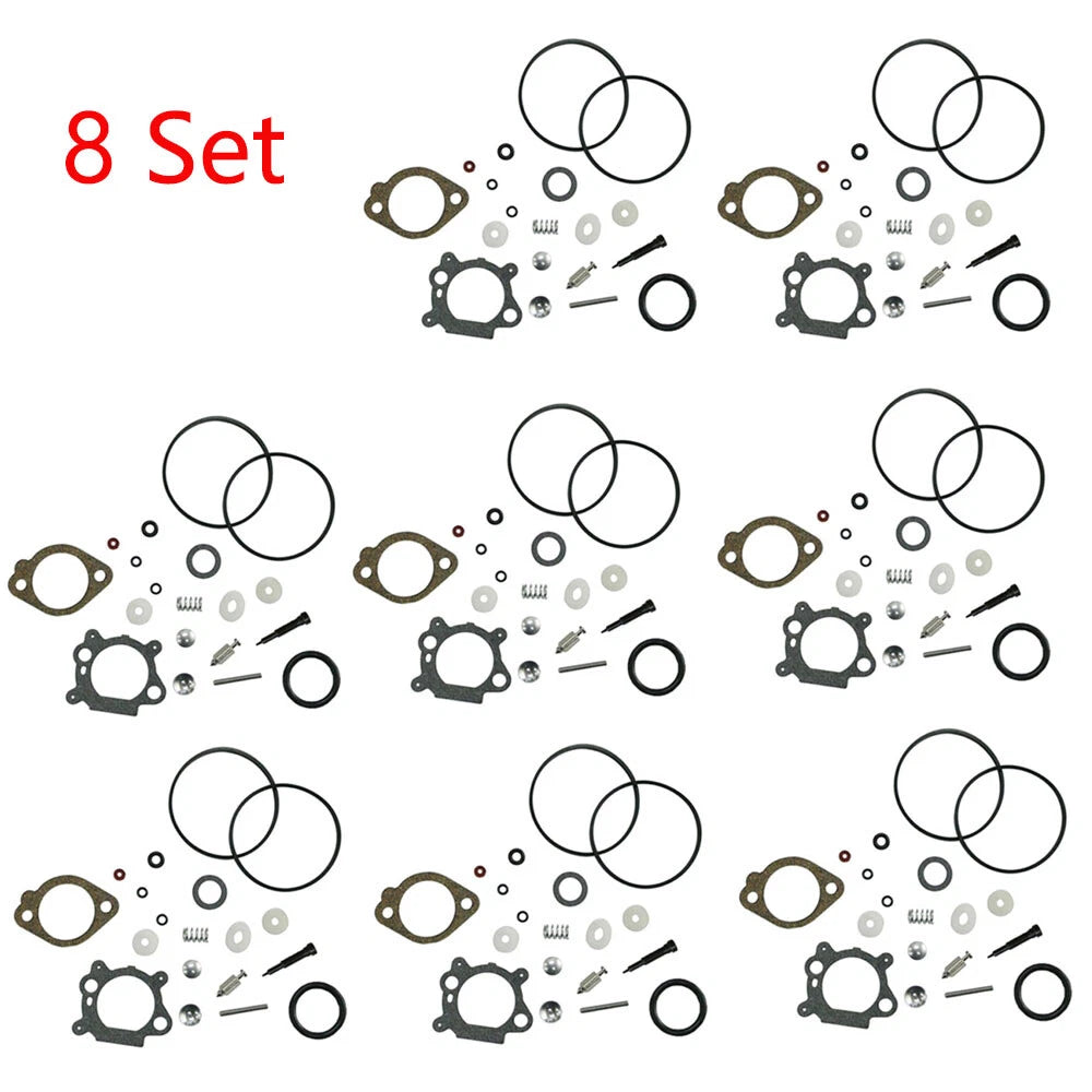 Set of 8 Carburetor Gasket Kit for B&S Lawn Mowers (492495, 493762, 498260)