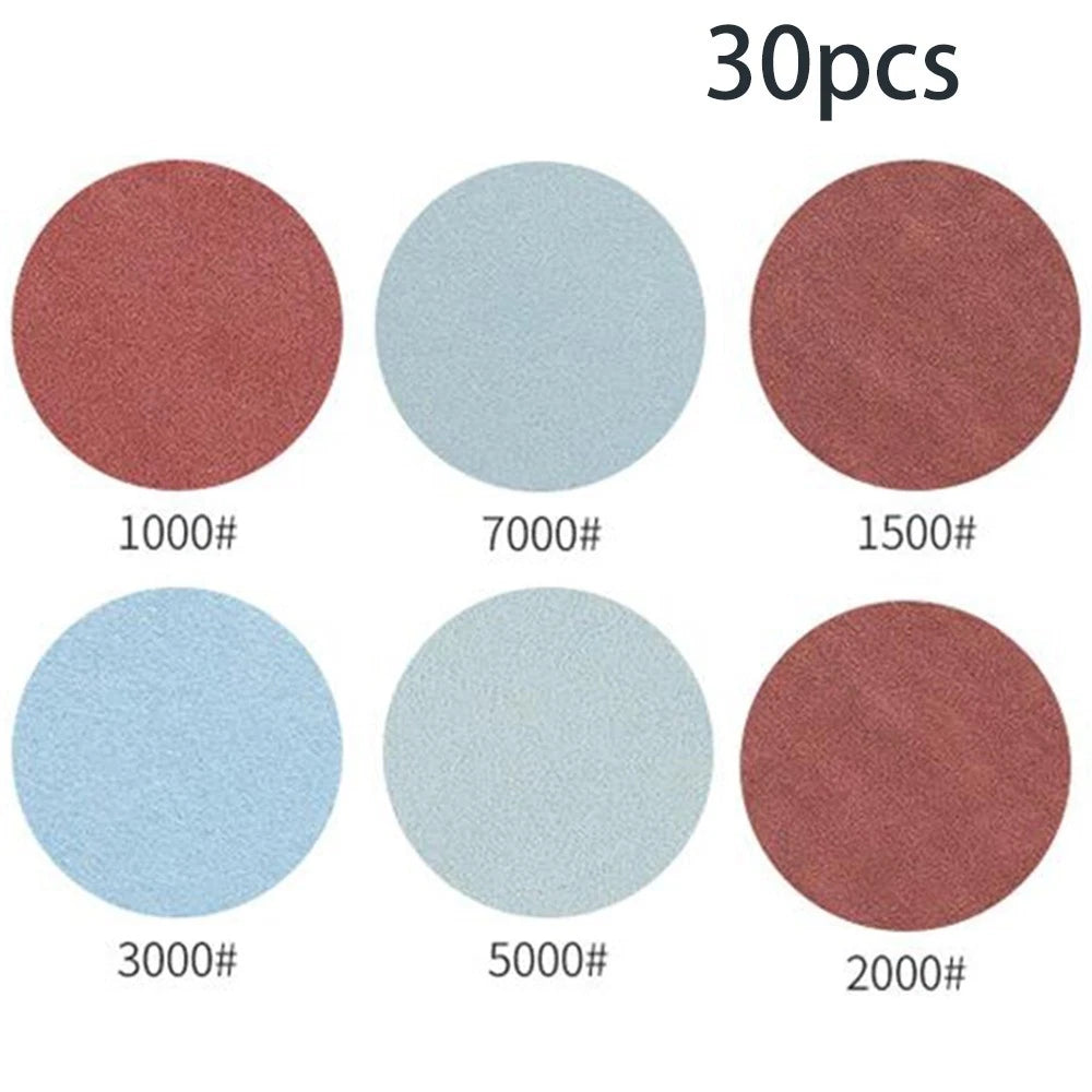 30pcs 2 Inch Sanding Disc for Rotary Sander (1000-7000 Grit)