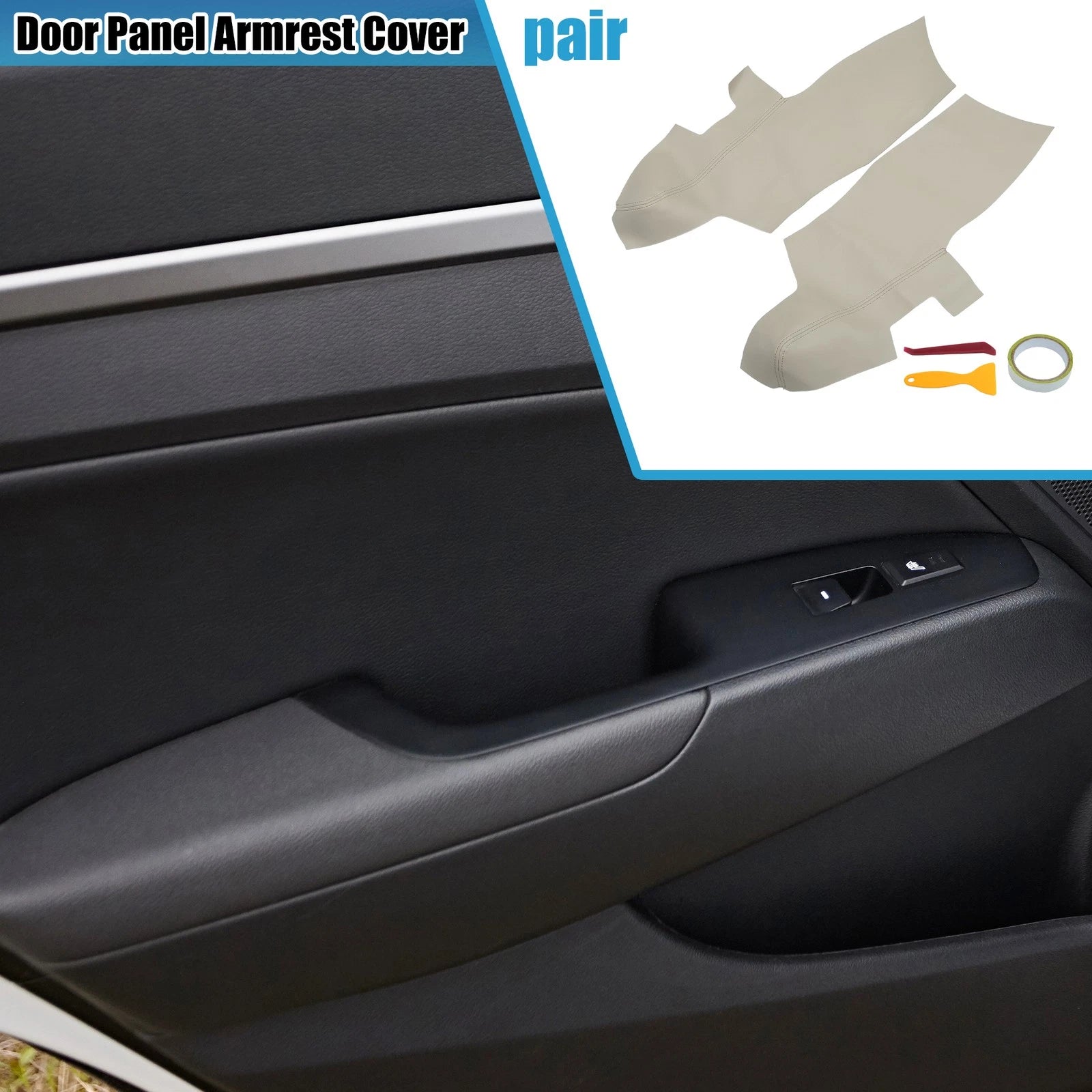 Front Door Panel Armrest Cover Pair Replacement for Hyundai Santa Fe (2006–2012)