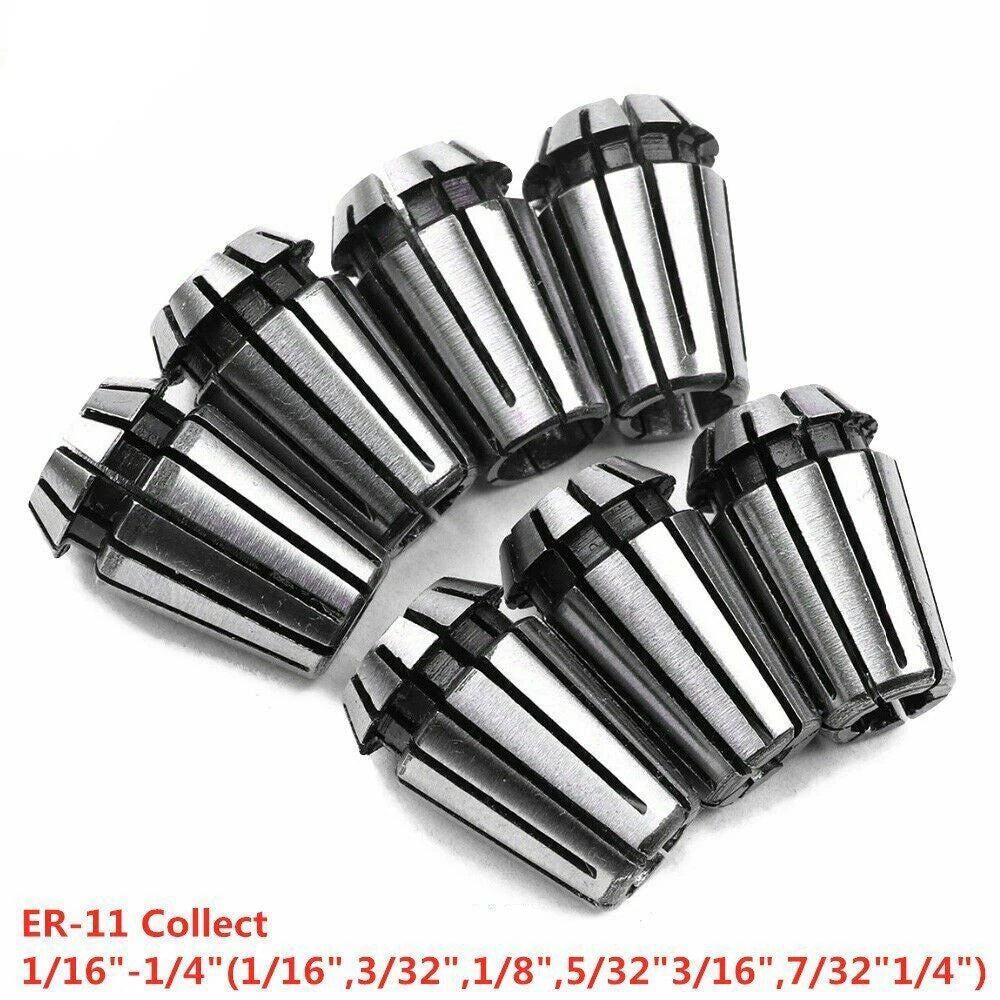 7Pcs ER11 Spring Collet for CNC Milling Lathe Tool (1/16"-1/4")