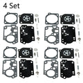Set of 4 Carburetor Repair Kits for ZAMA RB-156 C1U-W43 C1U-W45 Poulan BVM210VS