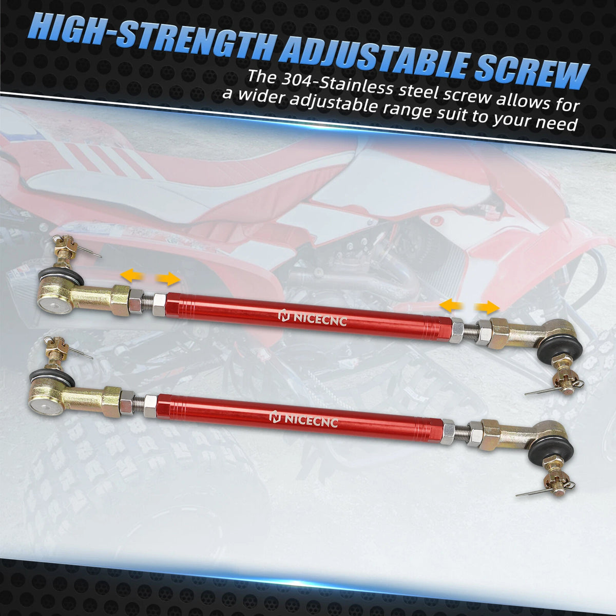 Steering Tie Rod Kit with Ball Joints for Honda TRX450R TRX450ER (2004–2009)