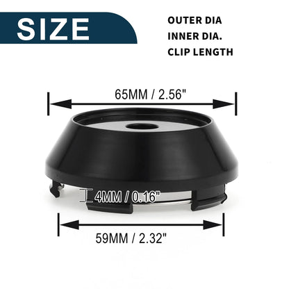 Set of 4 Wheel Center Hub Caps for (65mm, 56mm OD)