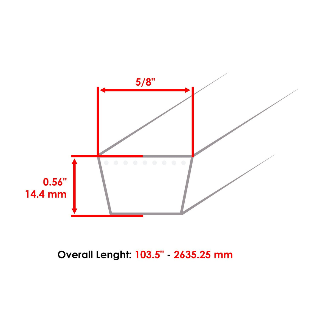 Deck Belt 52 inch Replacement for Exmark M5214KA M5215KC (2000–2005)