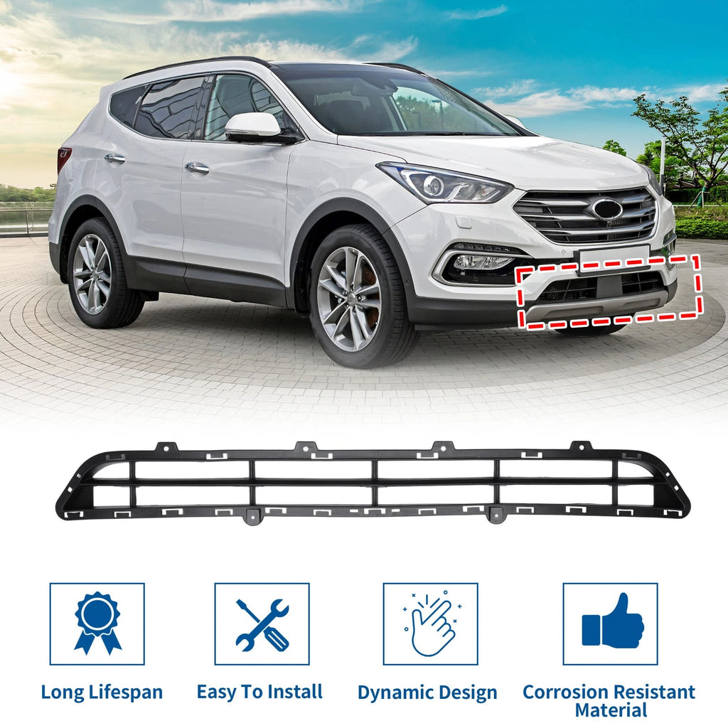 Lower Grille Front Bumper Grille Replacement for Hyundai Santa Fe (2013–2016)