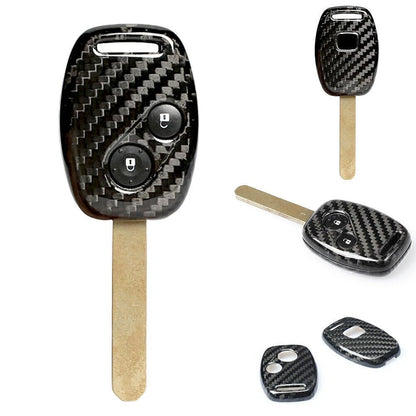 2X Key Shell Case for Honda Civic Jazz (Carbon Fiber)