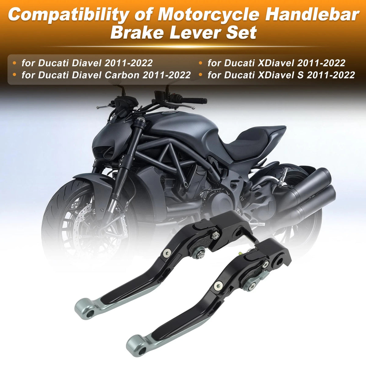 Brake Clutch Levers for Ducati Diavel (2011–2022) Black Titanium End 1 Pair