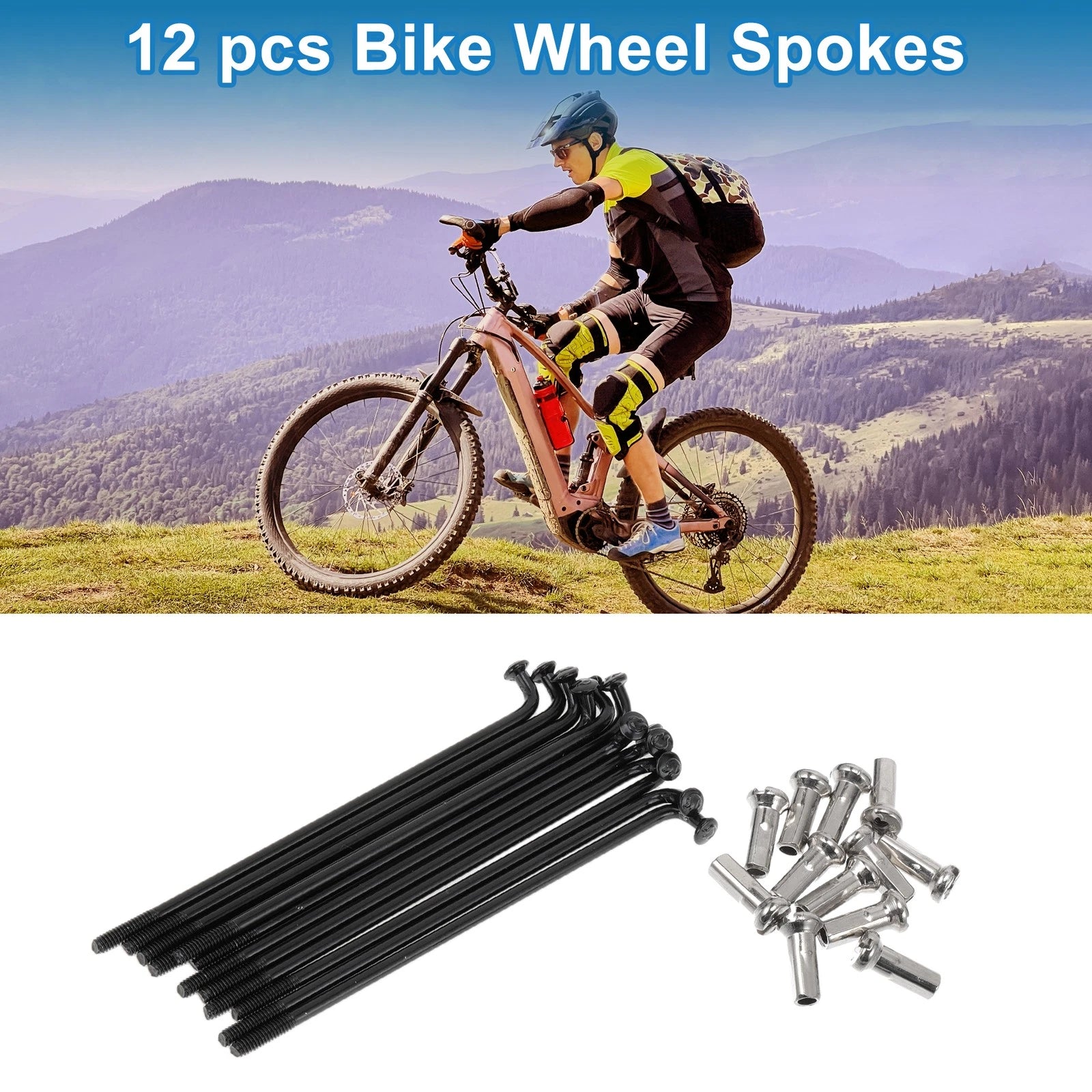 Bicycle Spokes Nipple Set 304 Stainless Steel 69mm for Universal Use