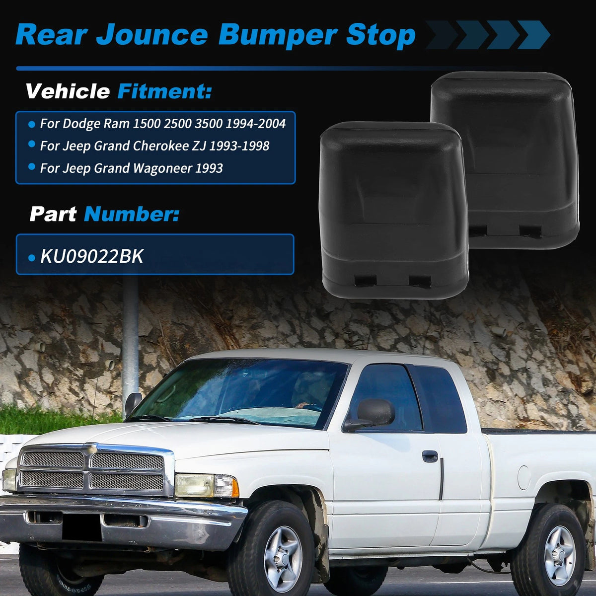 Suspension Bump Stop for Dodge Ram 1500 2500 3500 (1994–2004) No.KU09022BK