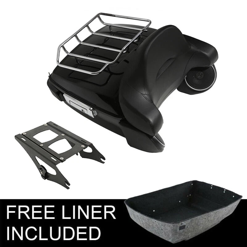 Trunk Backrest Rack Light Speaker Mount for Harley Street Glide (2014–2026)