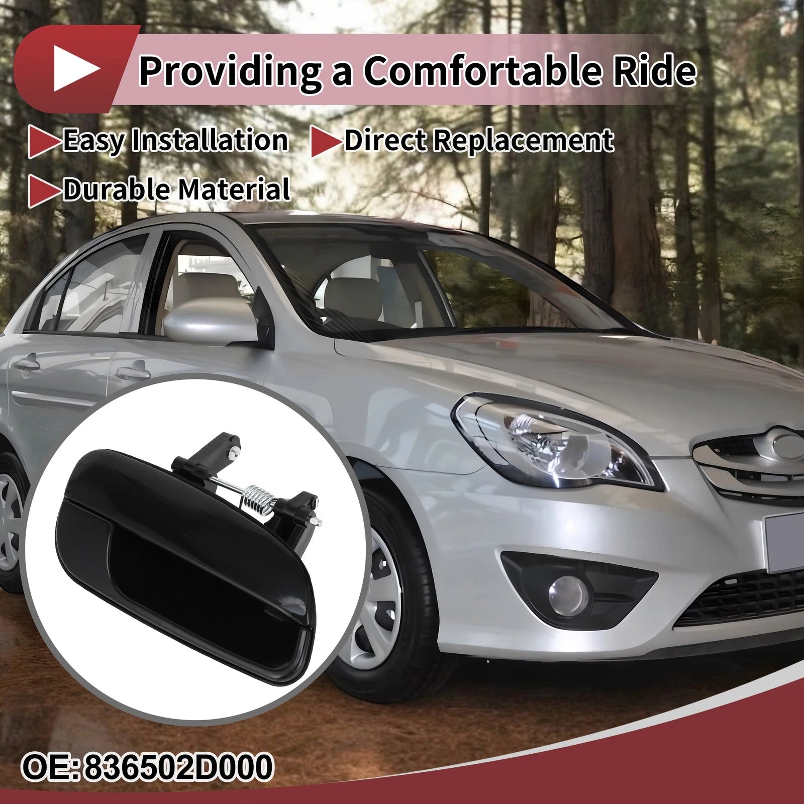 Exterior Door Handle Replacement for Hyundai Elantra Rear Right (2011–2015)