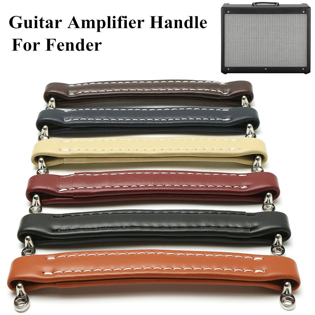 Leather Handle Strap with Fittings for Fender Amplifier (Antique Style)