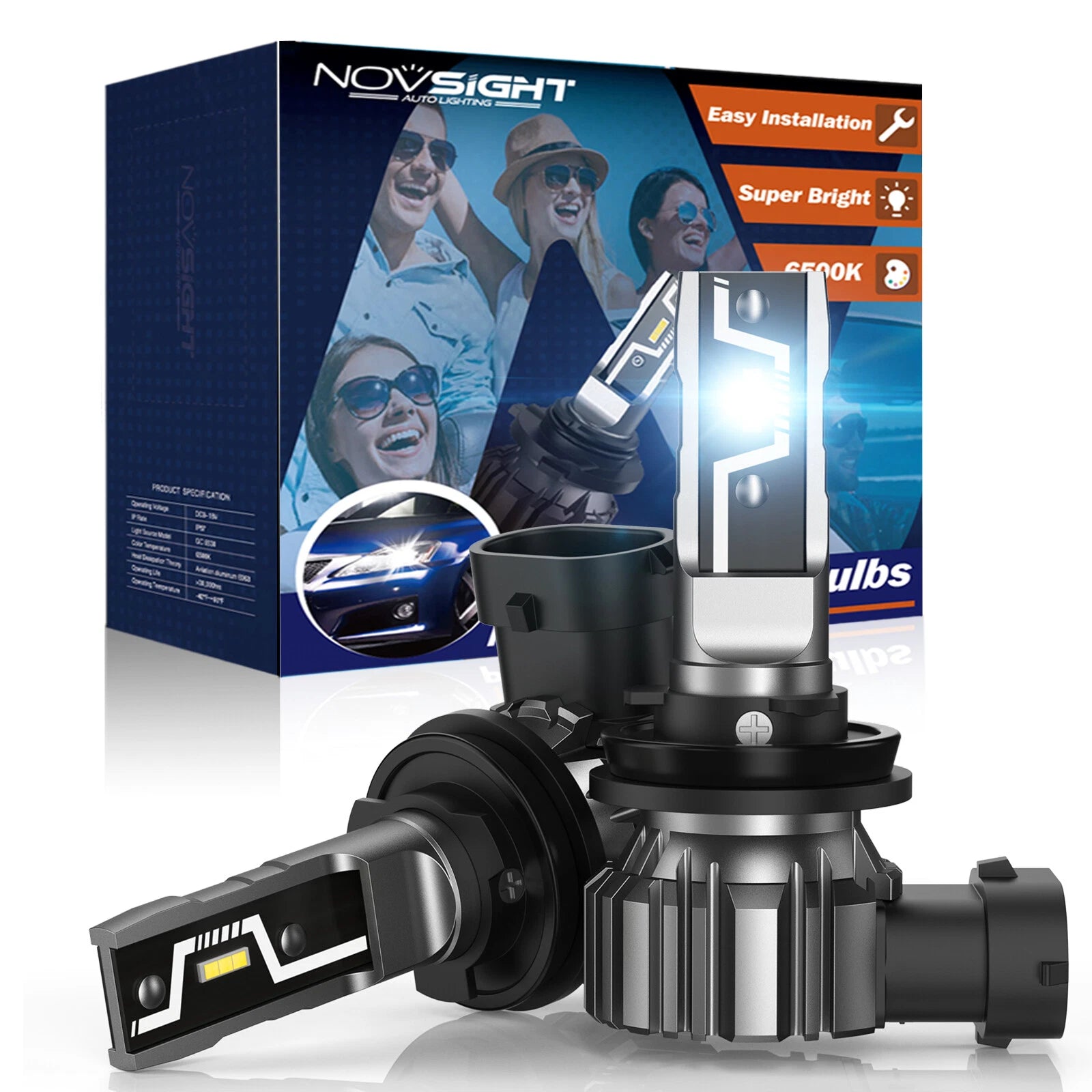 2X H11 H8 H9 LED Headlight Bulbs Conversion Kit for