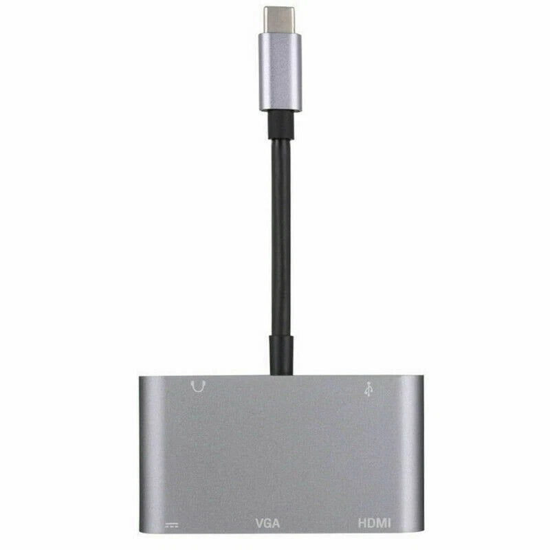 USB-C PD Adapter Hub for HDMI/VGA Devices (4K/1080P)