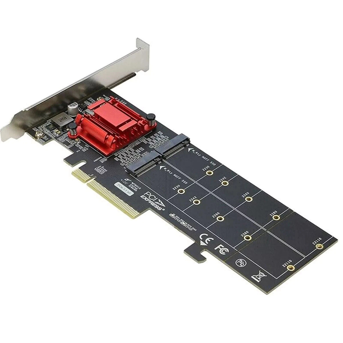 M.2 SSD Adapter Expansion Card for PCIe 3.1 X8 (Dual M-key)
