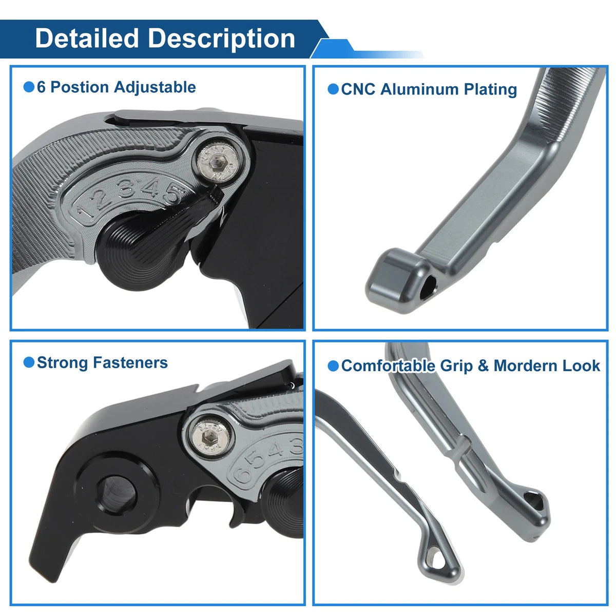 Short Brake Clutch Levers for Kawasaki Ninja ZX10R (2015–2024) Solid Titanium Tone