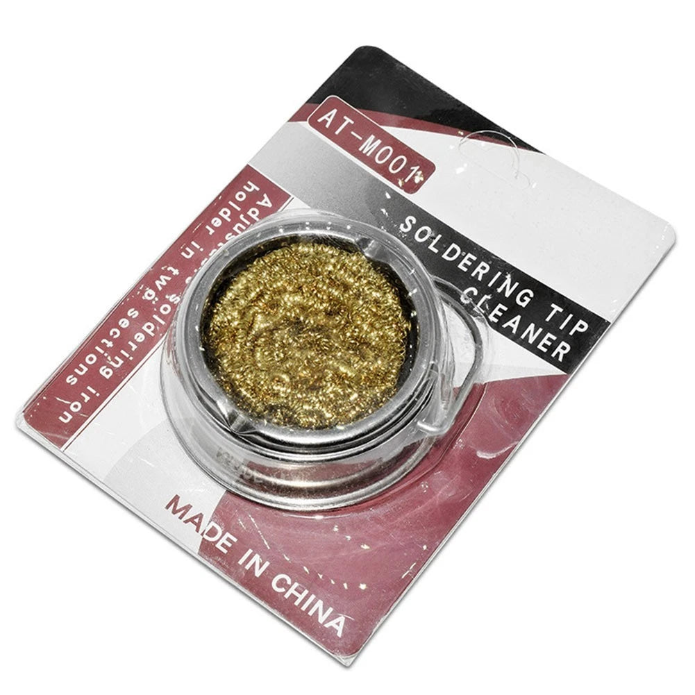 Metal Solder Iron Tip Cleaner with Brass Wire Sponge Ball Holder